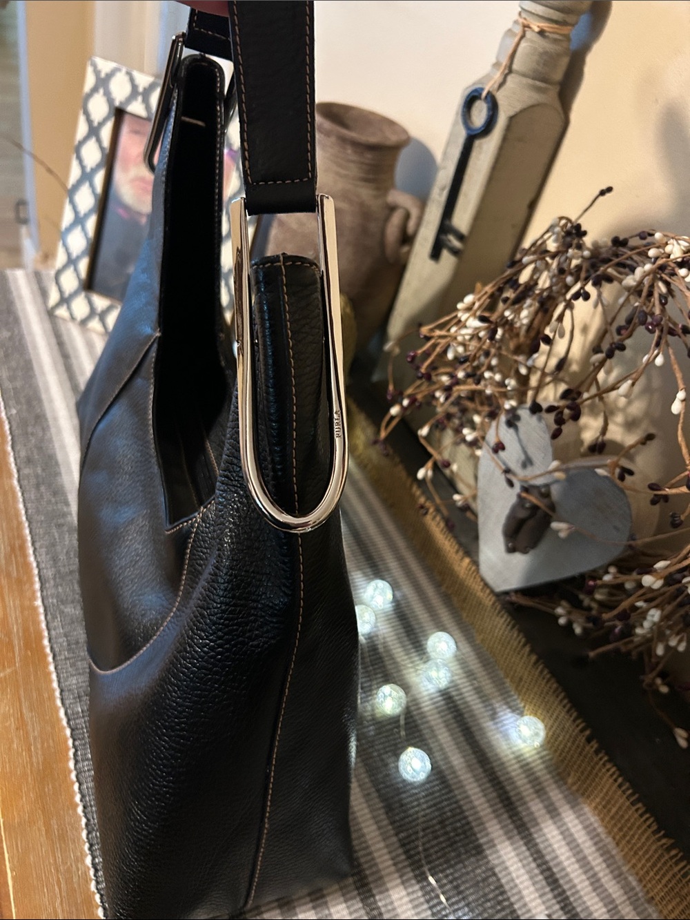 Furla Black Pebbled Leather Shoulder Bag - Picture 4 of 8